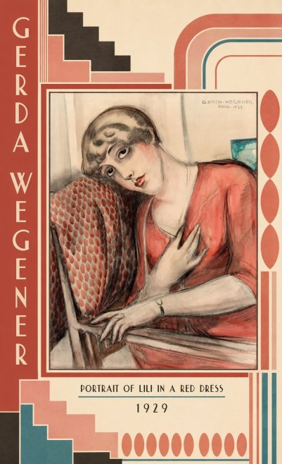 Gerda Wegener Portrait of Lili in a Red Dress No5 - Plakat