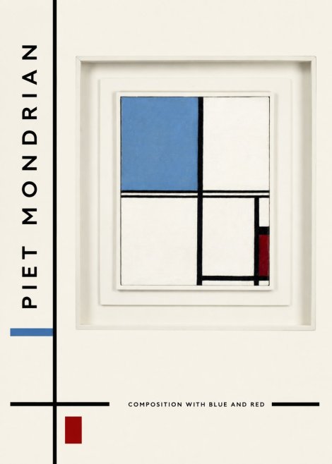 Piet Mondrian Composition with Blue and Red No2 - Plakat