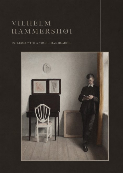 Vilhelm Hammershøi Interior with a Young Man Reading No3 - Plakat