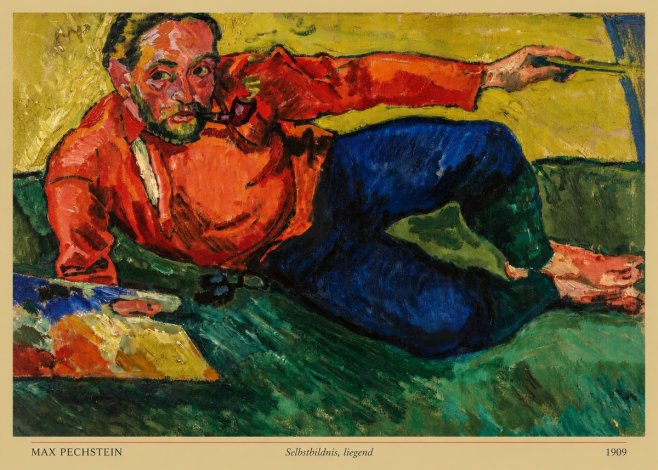 Max Pechstein Selbstbildnis, Liegend No4 - Plakat