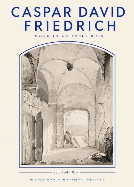 Caspar David Friedrich Monk in an Abbey Ruin No3 - Plakat