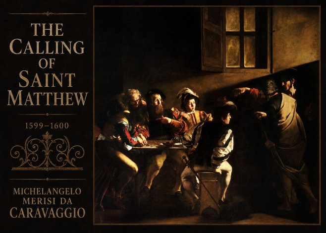 Michelangelo Merisi da Caravaggio The Calling of Saint Matthew I No3 - Plakat