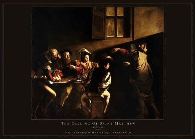 Michelangelo Merisi da Caravaggio The Calling of Saint Matthew I No4 - Plakat