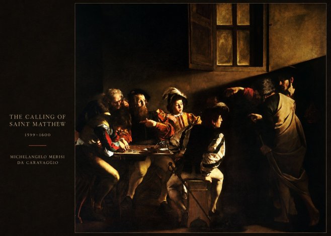 Michelangelo Merisi da Caravaggio The Calling of Saint Matthew I No5 - Plakat
