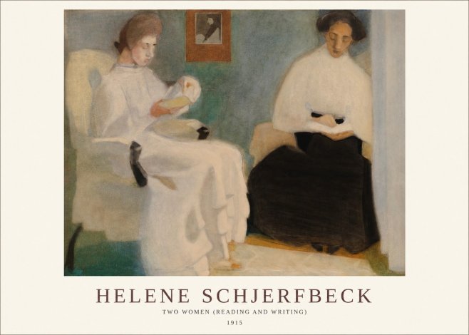 Helene Schjerfbeck Two Women (Reading and Writing) No1 - Plakat