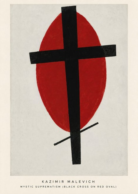 Kazimir Malevich Mystic Suprematism (Black Cross on Red Oval) No5 - Plakat