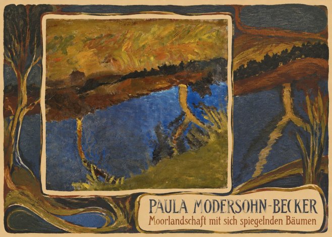 Paula Modersohn-Becker Moorlandschaft Mit Sich Spiegelnden Bäumen No3 - Plakat