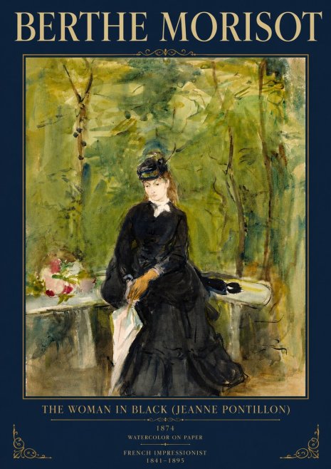 Berthe Morisot The Woman in Black (Jeanne Pontillon) No3 - Plakat