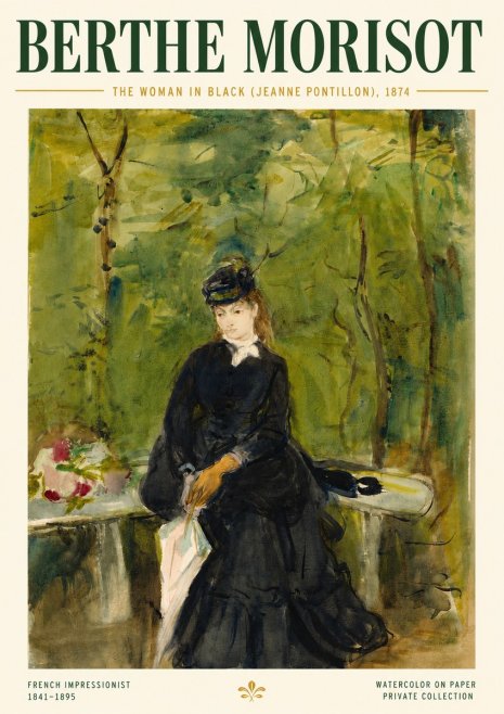 Berthe Morisot The Woman in Black (Jeanne Pontillon) No4 - Plakat