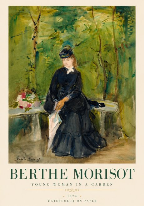Berthe Morisot The Woman in Black (Jeanne Pontillon) No6 - Plakat