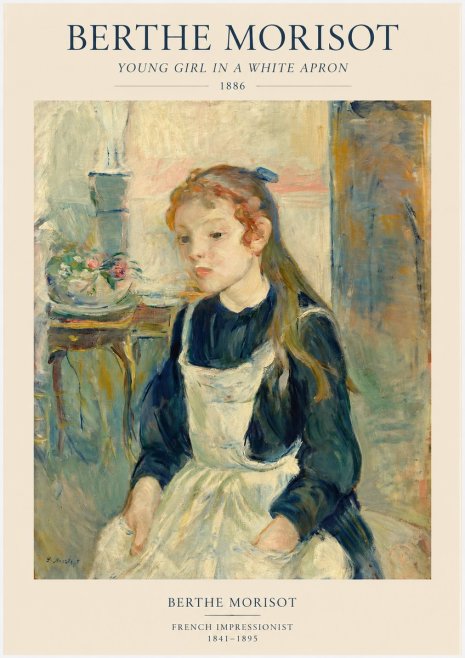 Berthe Morisot Young Girl in a White Apron No1 - Plakat