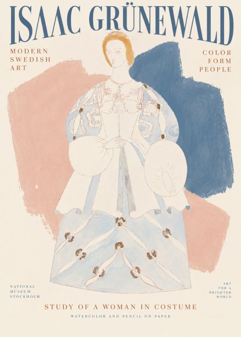 Isaac Grünewald Study of a Woman in Costume No2 - Plakat