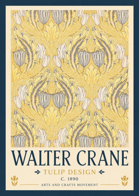 Walter Crane Tulip Design II No2 - Plakat