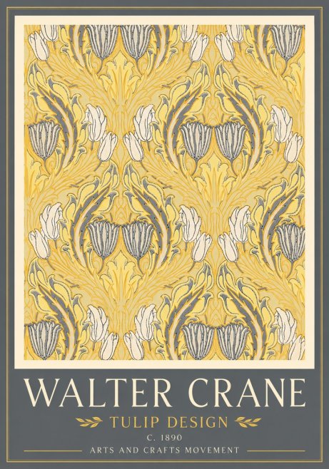 Walter Crane Tulip Design II No4 - Plakat