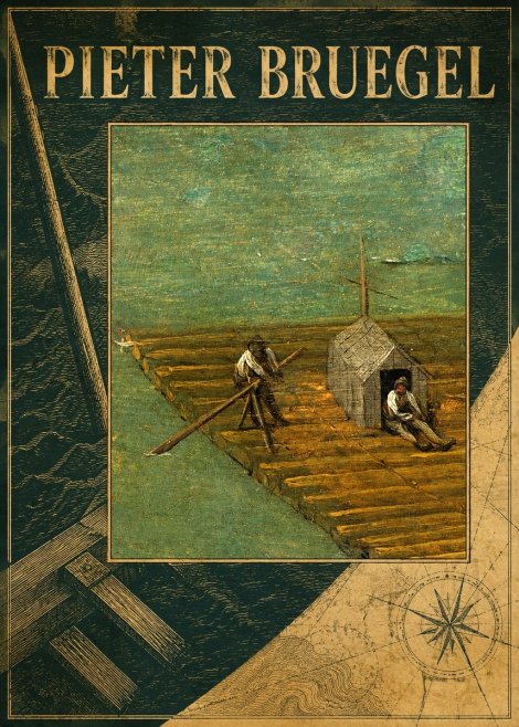 Pieter Bruegel Two Men on a Raft No4 - Plakat