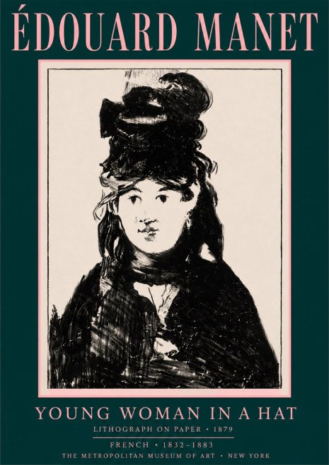 Édouard Manet Young Woman in a Hat II No4 - Plakat