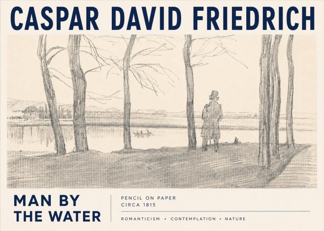 Caspar David Friedrich Man by the Water No3 - Plakat
