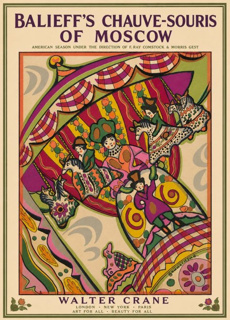 Walter Crane Balieff's Chauve-souris of Moscow No3 - Plakat