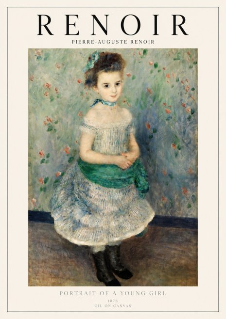 Renoir Portrait of a Young Girl I No3 - Plakat