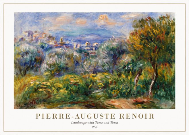 Renoir Landscape with Trees and Town No1 - Plakat