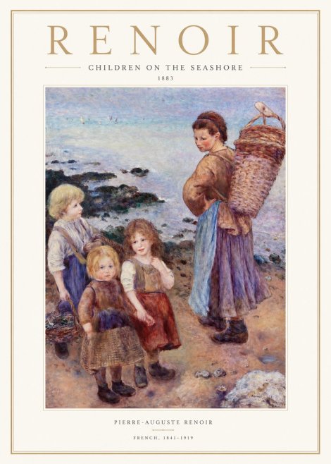 Renoir Children on the Seashore No1 - Plakat