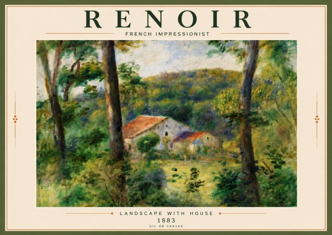 Renoir Landscape with House II No5 - Plakat