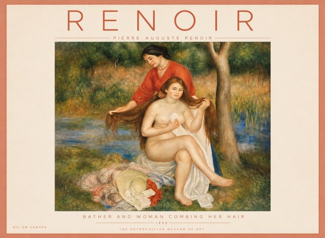 Renoir The Bather and Her Attendant No5 - Plakat
