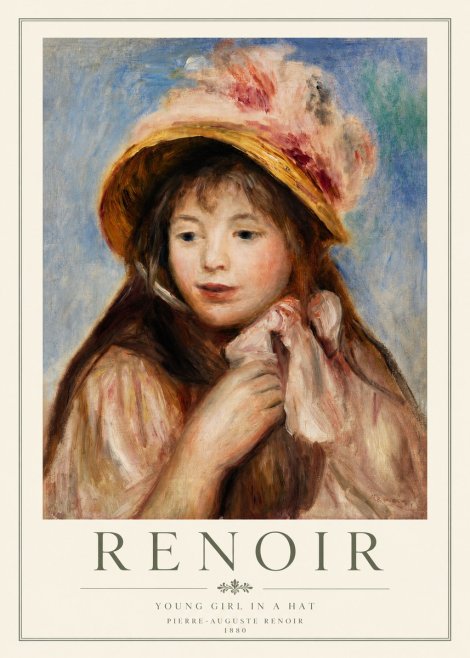 Renoir Young Girl in a Hat No2 - Plakat
