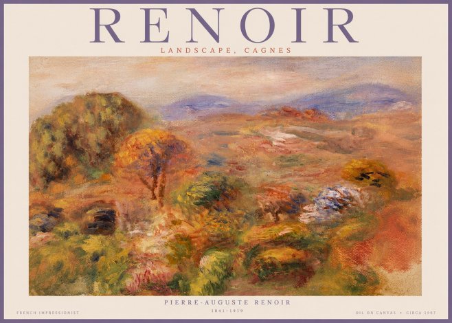 Renoir Landscape, Cagnes No3 - Plakat
