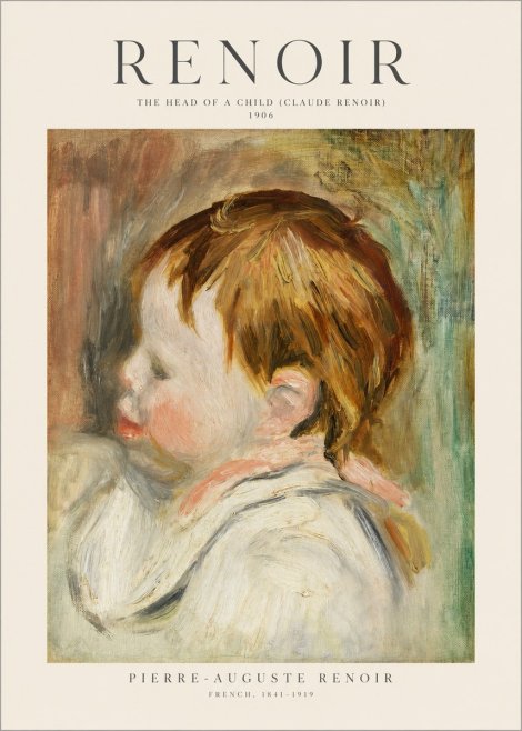 Renoir The Head of a Child (Claude Renoir) No1 - Plakat