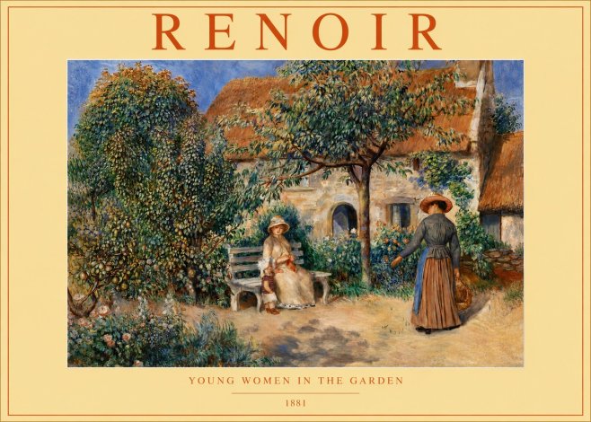 Renoir Young Women in the Garden II No4 - Plakat