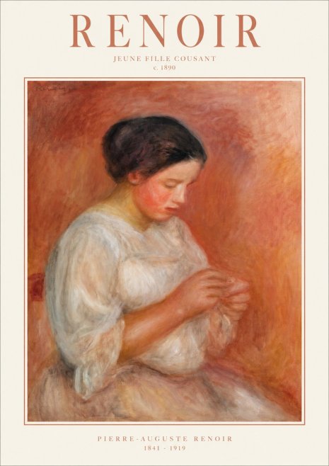 Renoir Jeune Fille Cousant No1 - Plakat