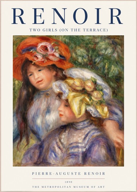 Renoir Two Girls (on the Terrace) No1 - Plakat