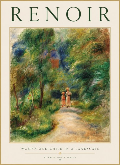 Renoir Woman and Child in a Landscape II No1 - Plakat