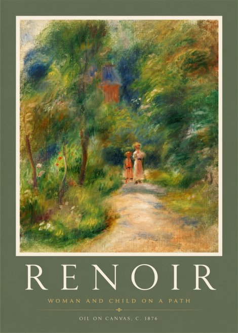 Renoir Woman and Child in a Landscape II No2 - Plakat