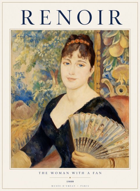 Renoir The Woman with a Fan No1 - Plakat