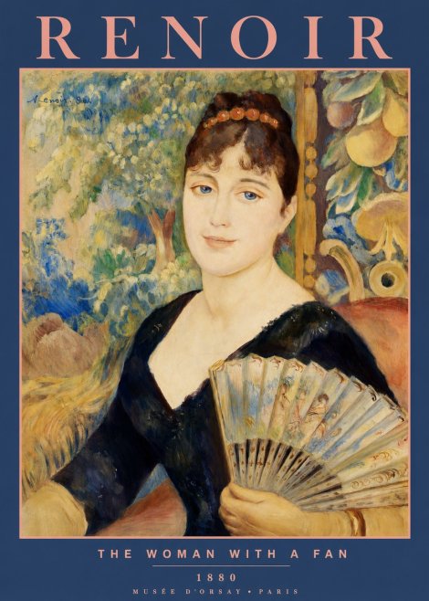 Renoir The Woman with a Fan No2 - Plakat