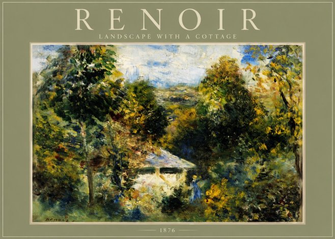 Renoir Landscape with a Cottage No2 - Plakat