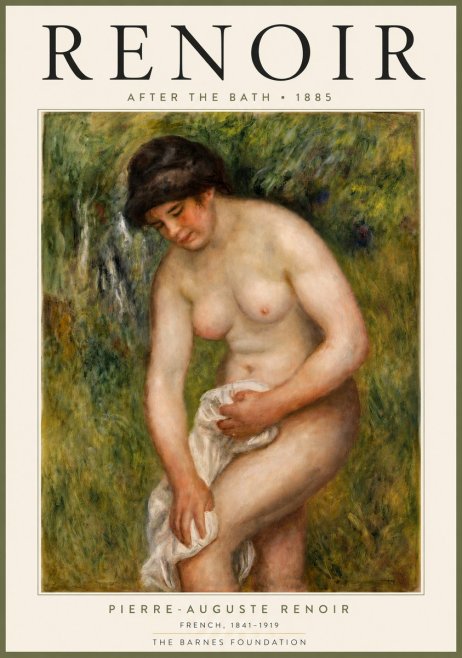 Renoir After the Bath No5 - Plakat
