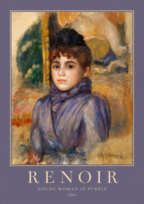 Renoir Young Woman in Purple No3 - Plakat