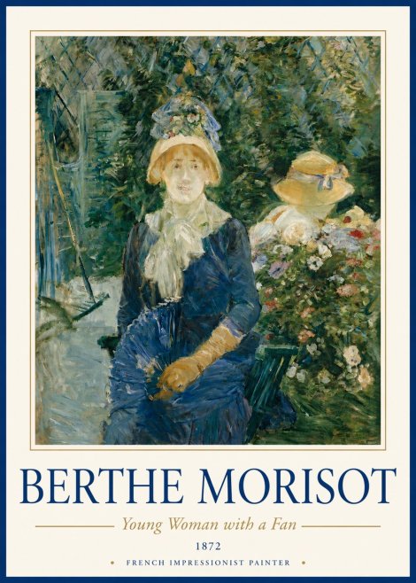 Berthe Morisot Young Woman with a Fan I No3 - Plakat
