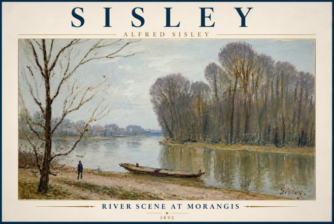 Sisley River Scene at Morangis No6 - Plakat