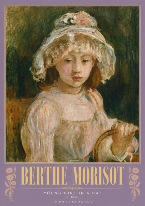 Berthe Morisot Young Girl in a Hat No6 - Plakat