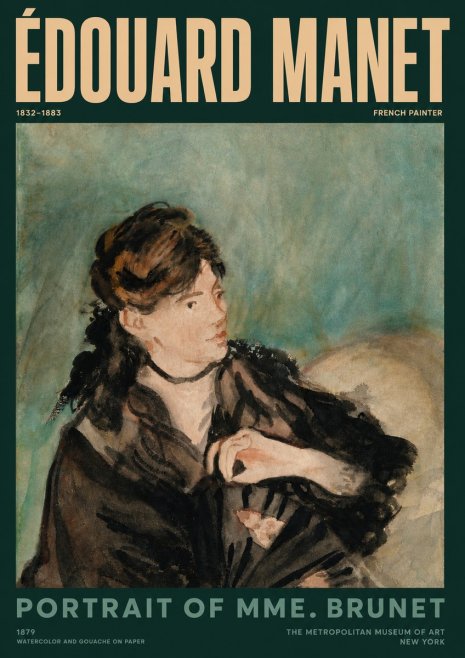 Édouard Manet Portrait of Mme. Brunet No3 - Plakat