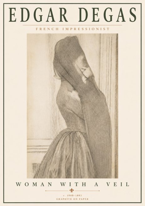 Edgar Degas Woman with a Veil No6 - Plakat