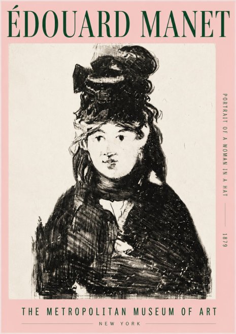 Édouard Manet Portrait of a Woman in a Hat No3 - Plakat
