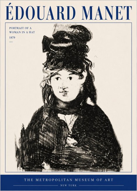 Édouard Manet Portrait of a Woman in a Hat No4 - Plakat