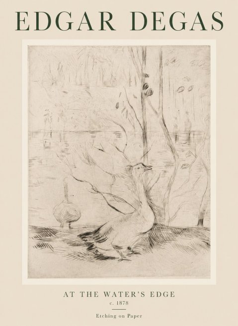 Edgar Degas At the Water's Edge No1 - Plakat