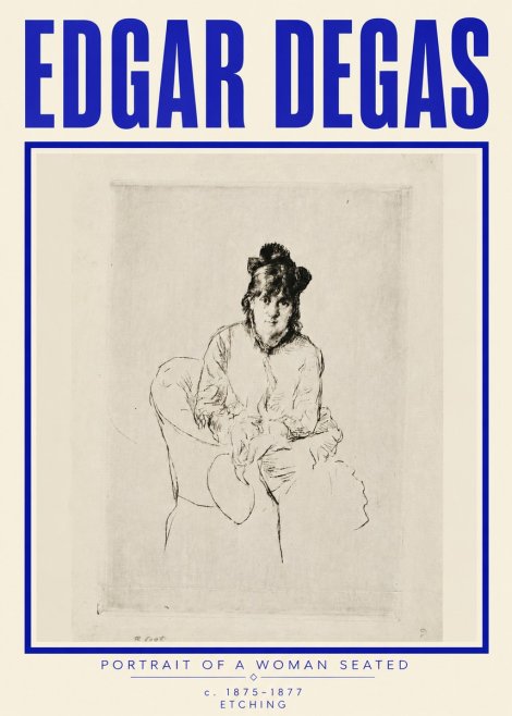 Edgar Degas Portrait of a Woman Seated No4 - Plakat