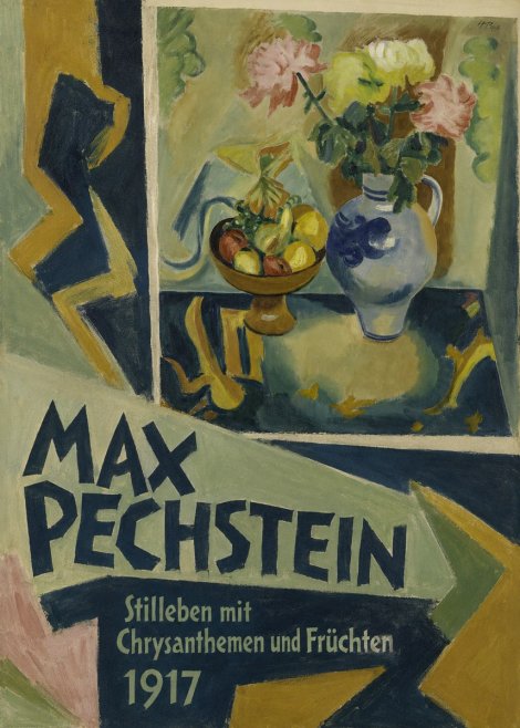Max Pechstein Stilleben Mit Chrysanthemen Und Früchten No3 - Plakat